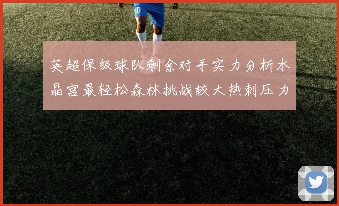 英超保级球队剩余对手实力分析水晶宫最轻松森林挑战较大热刺压力中等